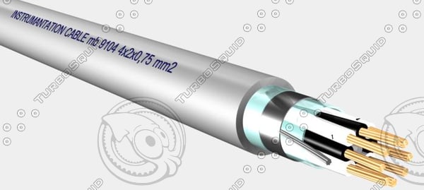 3d model serie 9100 - 4x2x0 - Serie 9100 - 4x2x0,75 mm2 instrumantation cable.max by Cable Master